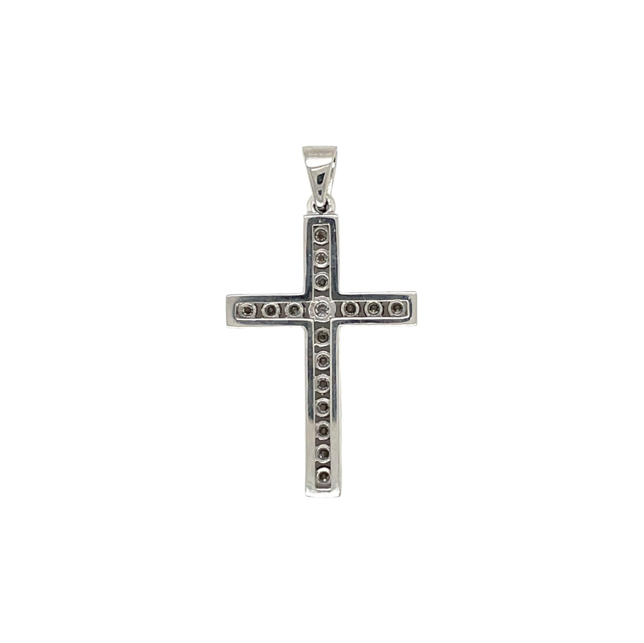 18ct White Gold Diamond Cross Pendant