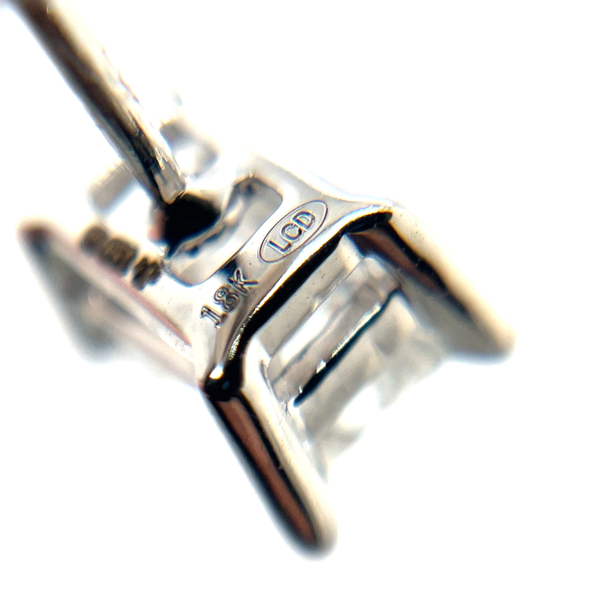 18ct White Gold Emerald Cut Lab Grown Diamond Stud Earrings