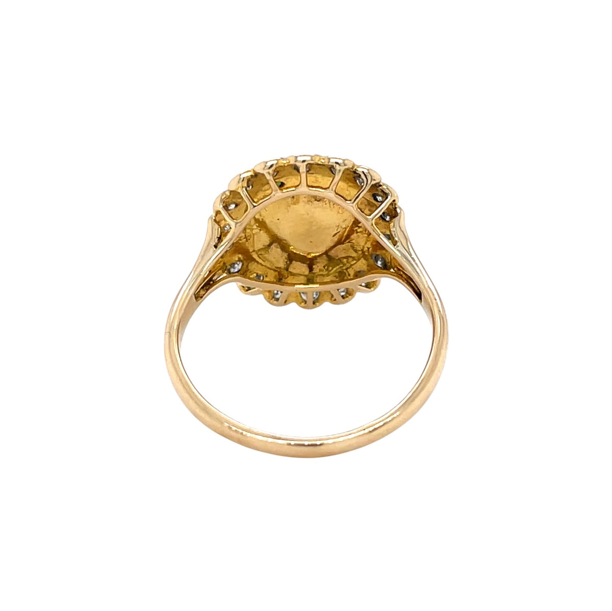 18ct Yellow Gold Jade & Diamond Ring (S)