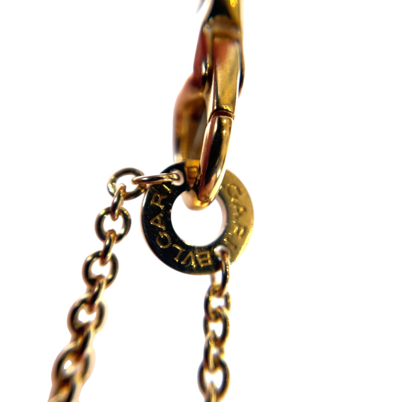 18ct Rose Gold Bvlgari Diamond & Onyx Pendant & Chain (17-18")