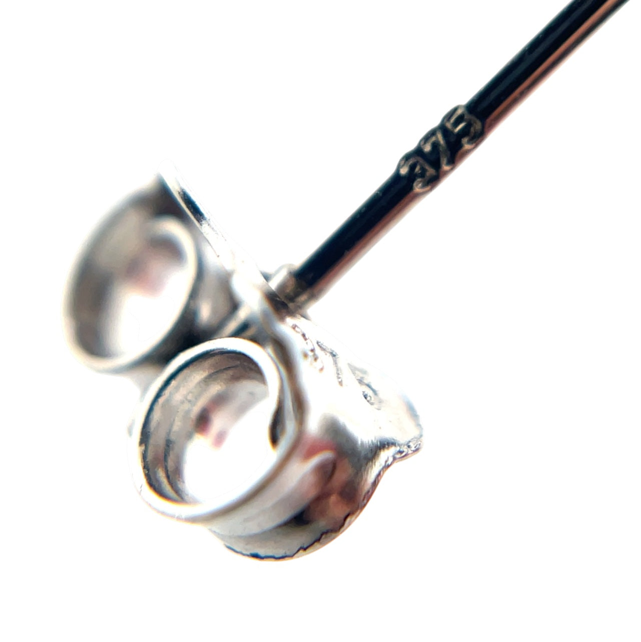 9ct White Gold Square Tube Open Oval Stud Earrings