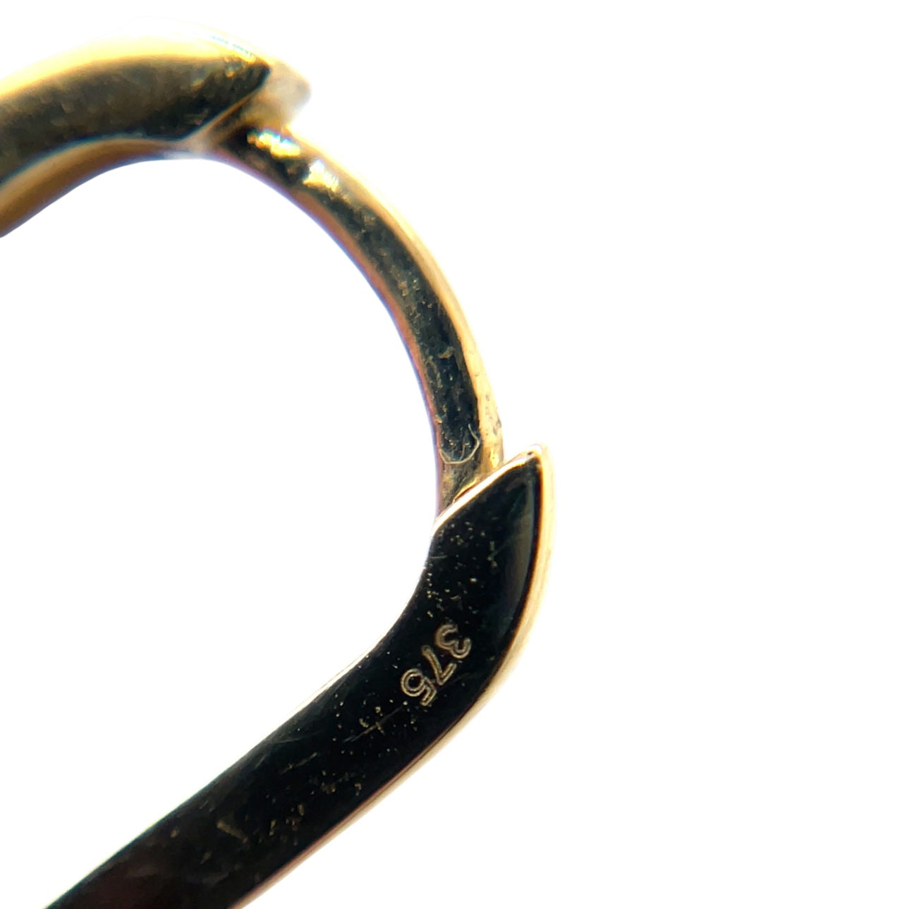 9ct Yellow Gold Polished Oblong Huggy Hoop Earrings