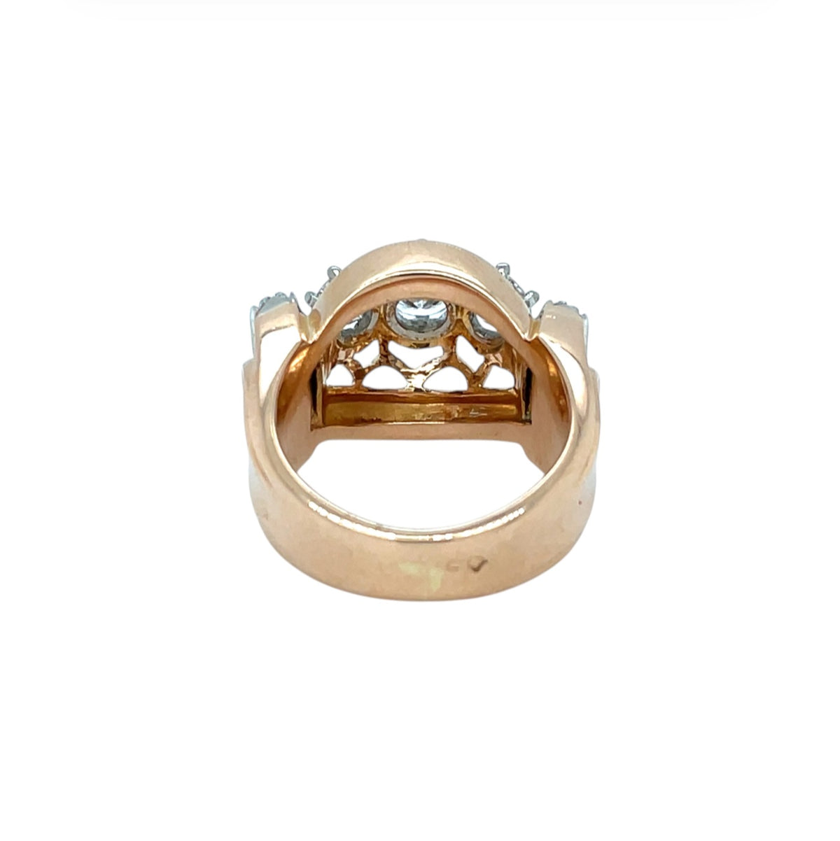 18ct Gold Diamond Three Stone Fancy Set Ring (J1/2)