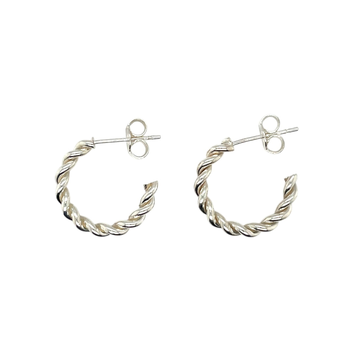 Silver Twist Hoop Earrings (18mm)