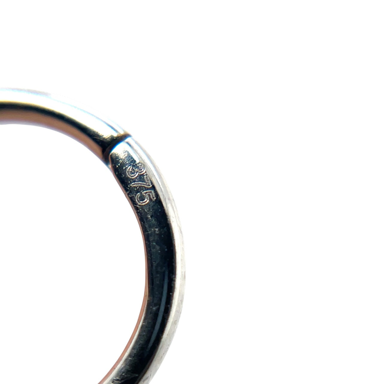 9ct White Gold Hinged Sleeper Hoop Earrings