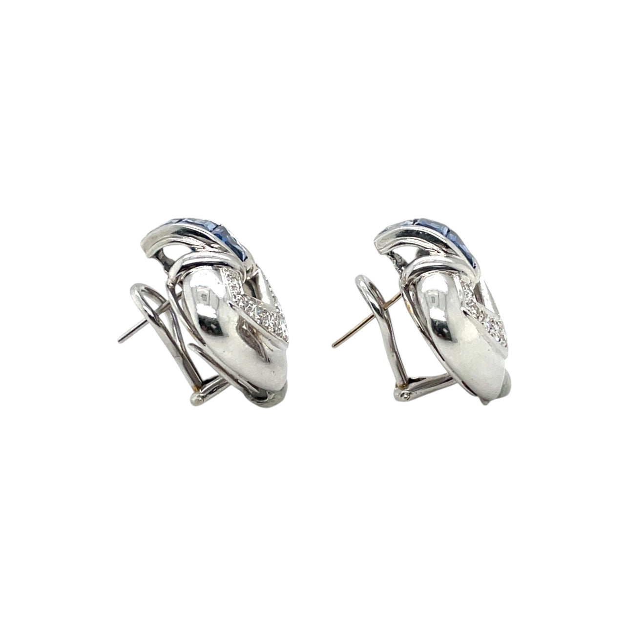18ct White Gold Sapphire & Diamond Stud Earrings