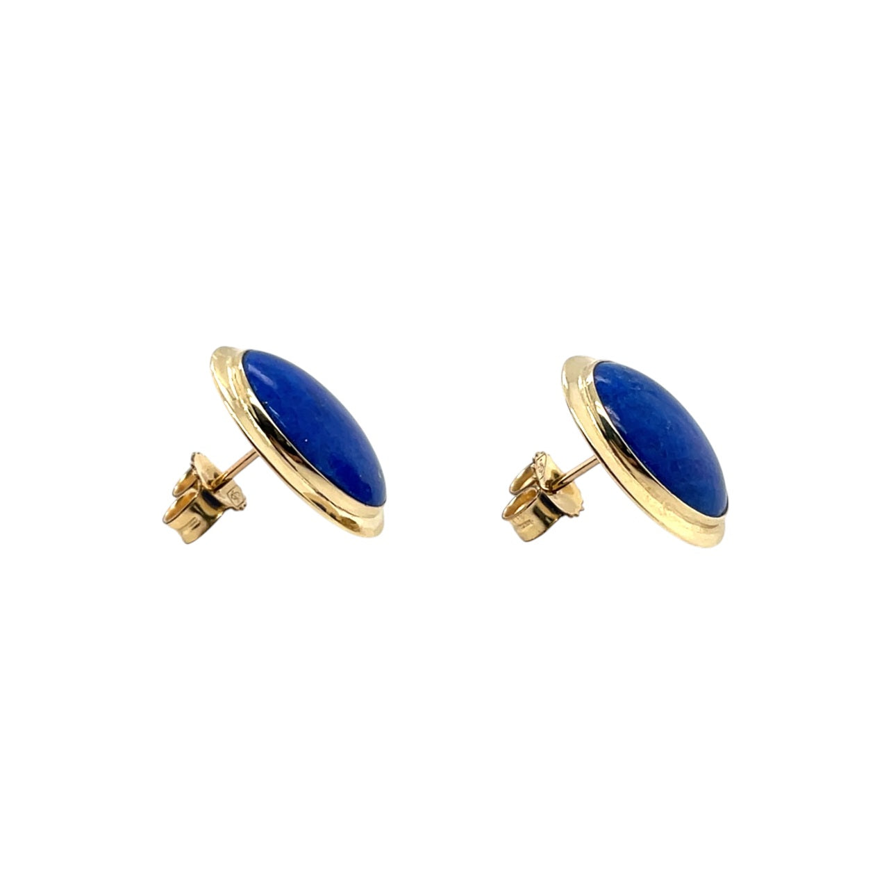9ct Yellow Gold Lapis Lazuli Stud Earrings