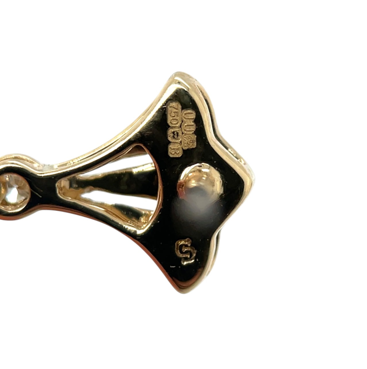 18ct Yellow Gold Diamond & Pearl Drop Earrings