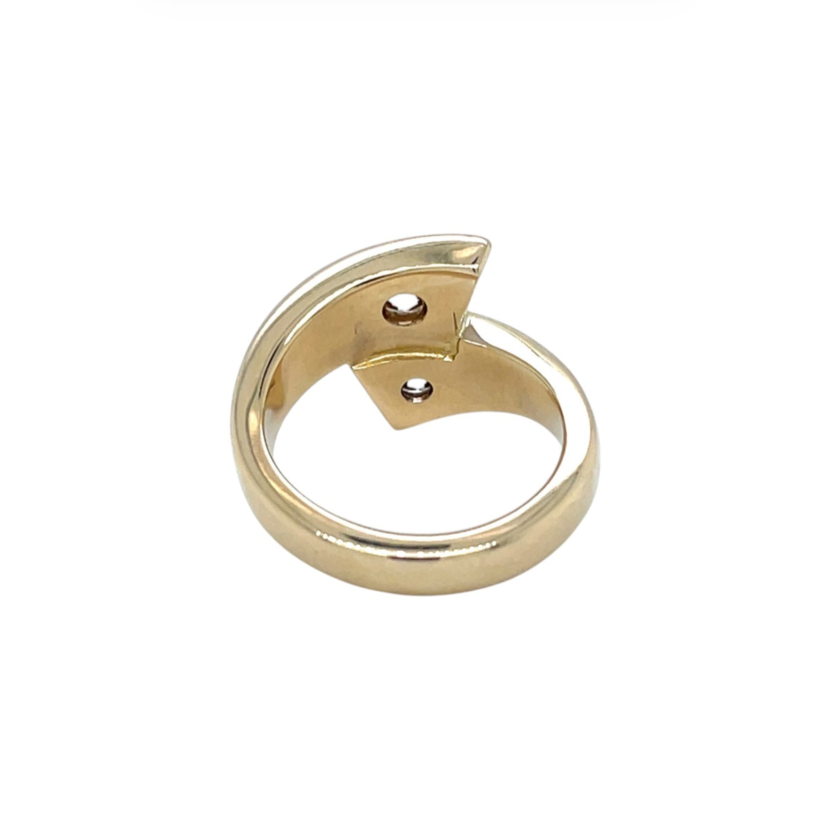 18ct Yellow Gold Two Stone Diamond Crossover Ring (L)