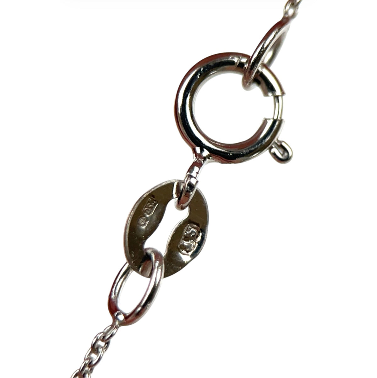 18ct White Gold Sapphire Rubover Martini Slider Pendant & Chain (17.5")