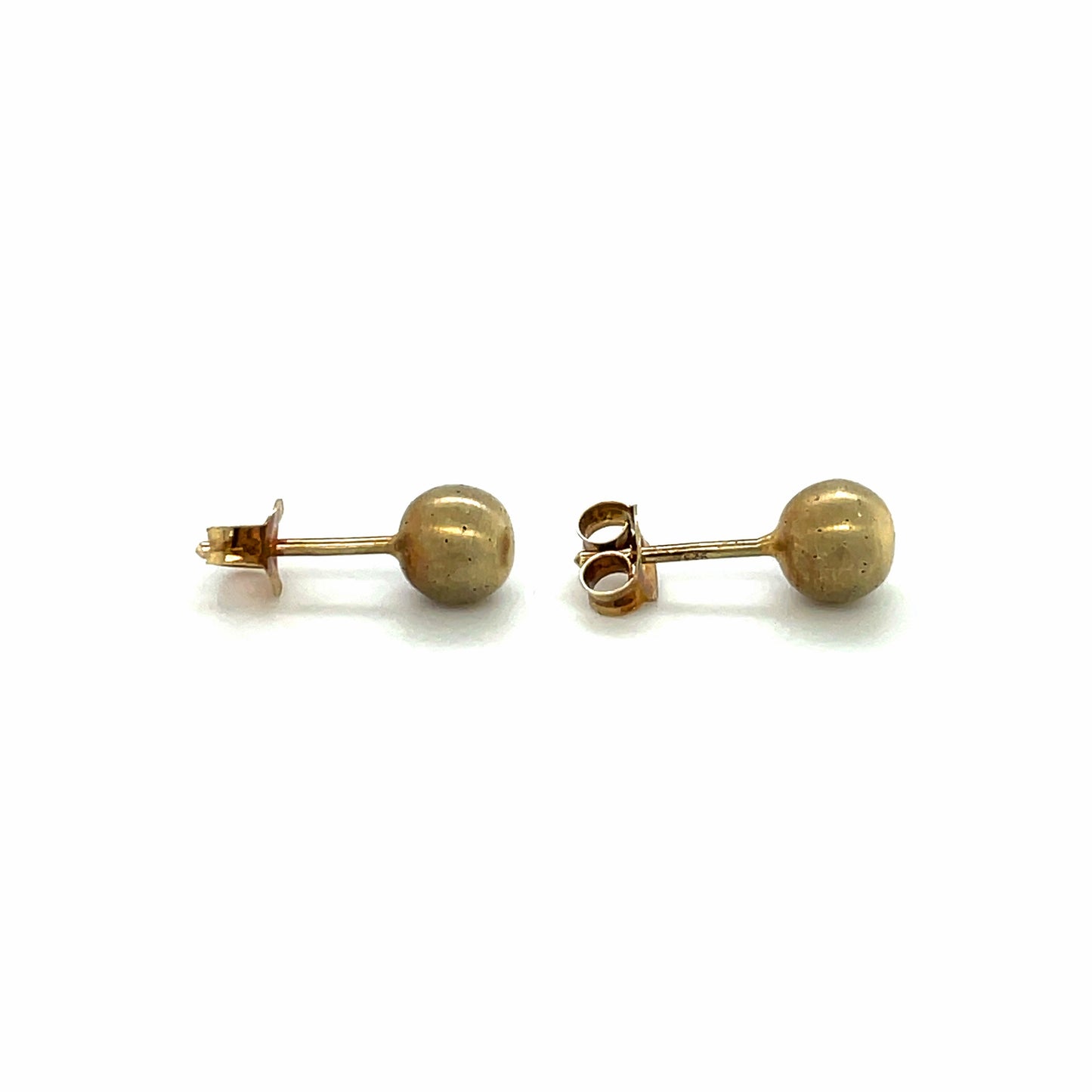 Yellow Gold Vermeil Diamond-Dusted Ball Stud Earrings
