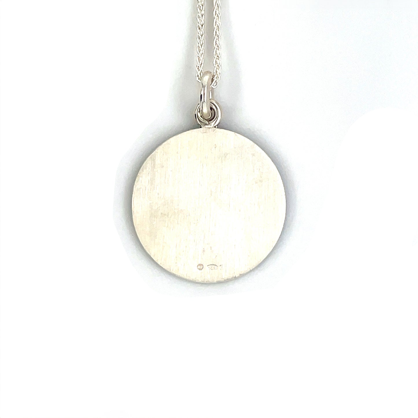 Silver St Christopher Circle Pendant (22mm) & Chain
