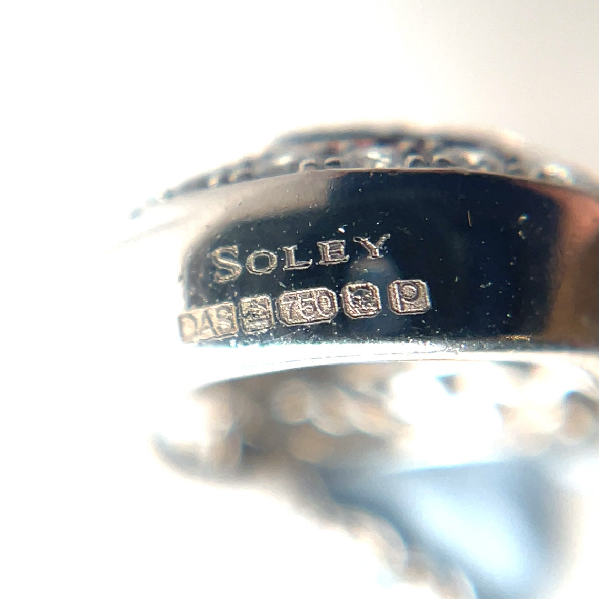 18ct White Gold Diamond 'Swirl' Cluster Pendant & Chain (16-18")