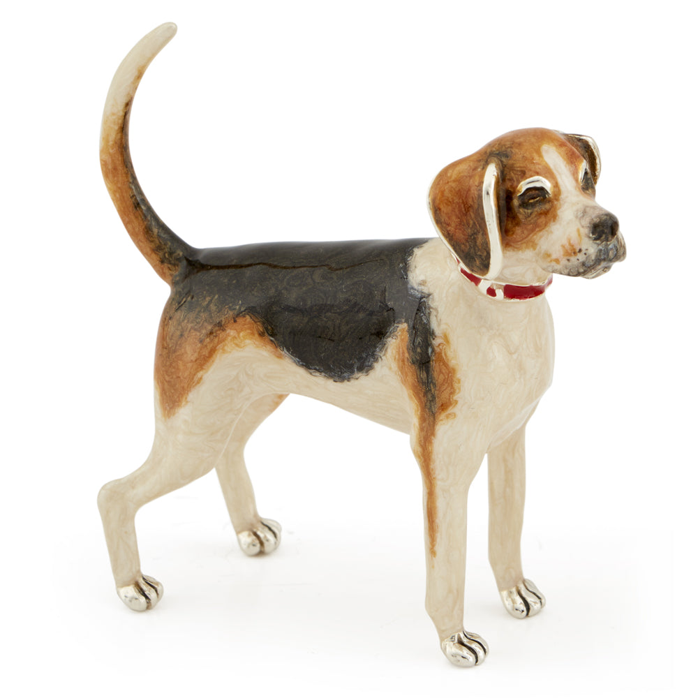 Saturno Silver and Enamel Foxhound (Large)