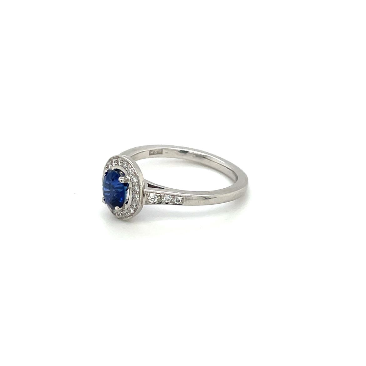 Platinum Sapphire & Diamond Cluster Ring