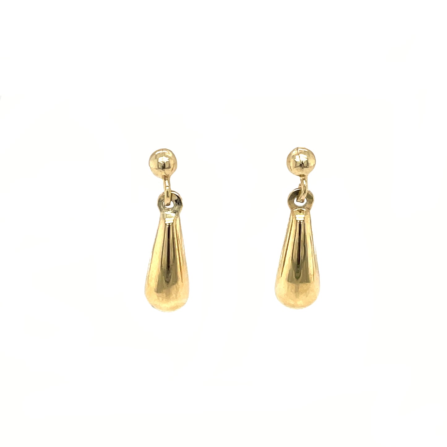 9ct Yellow Gold Bombe Drop Earrings