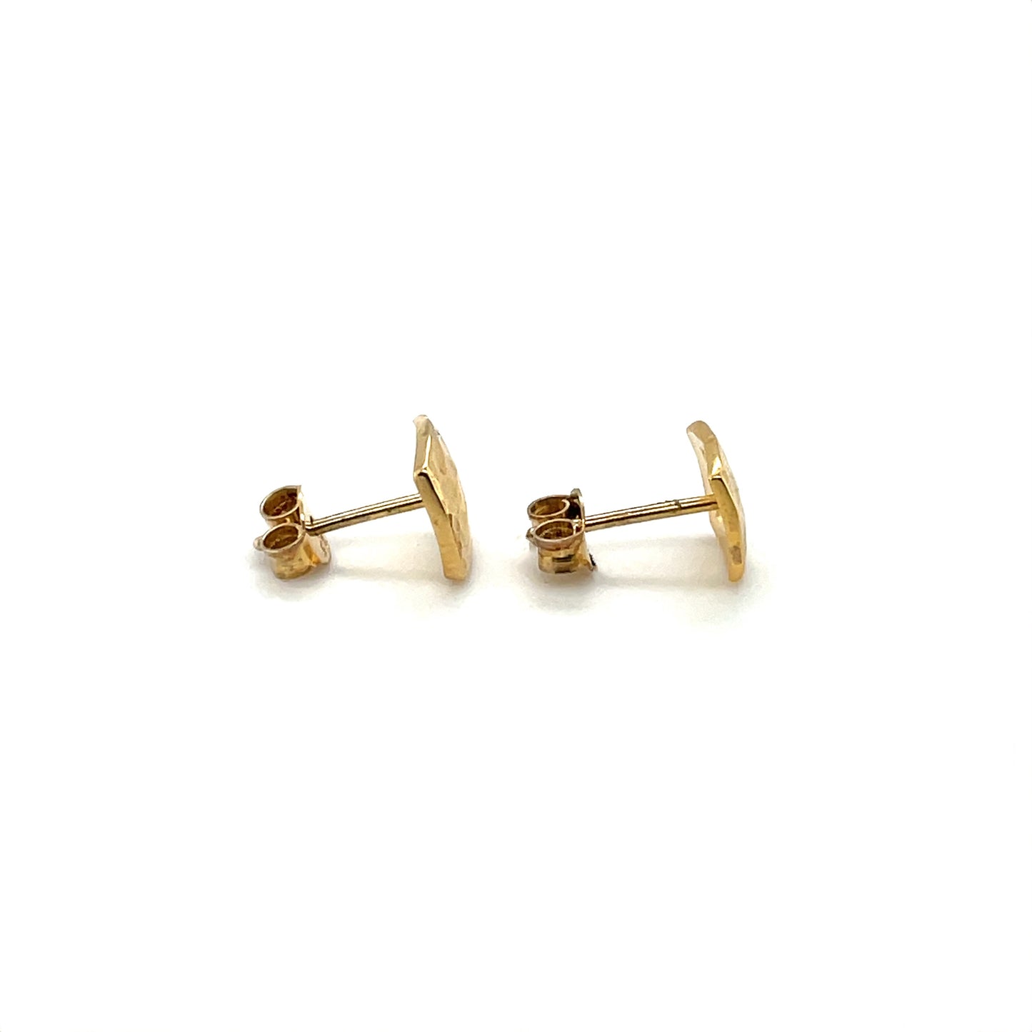 Yellow Gold Vermeil Hammered Square Stud Earrings