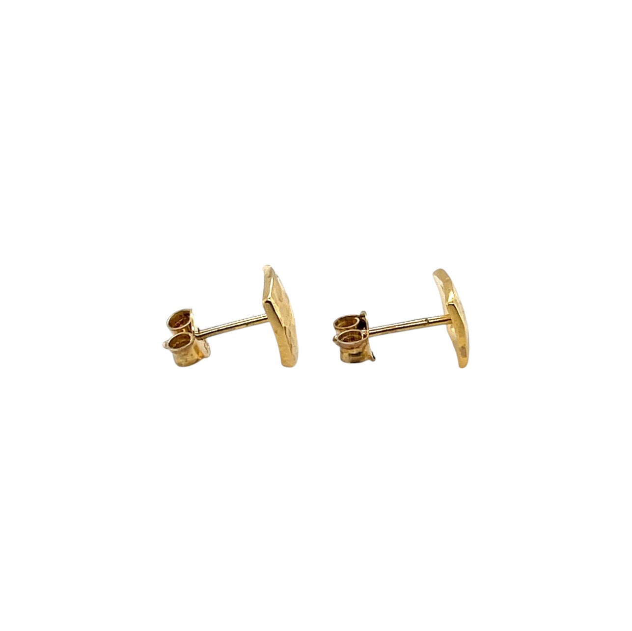 Yellow Gold Vermeil Hammered Square Stud Earrings