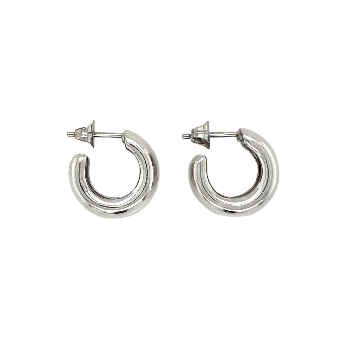 18ct White Gold Chunky Hoop Earrings (9x9mm)