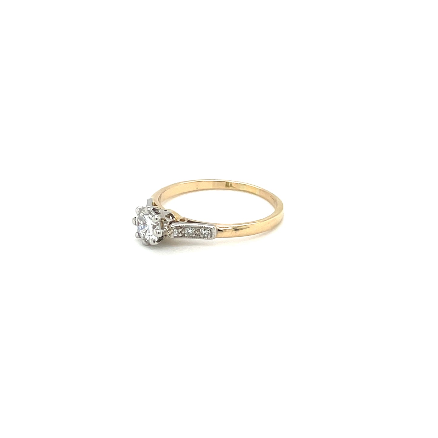 18ct Yellow Gold & Platinum Diamond Solitaire Ring
