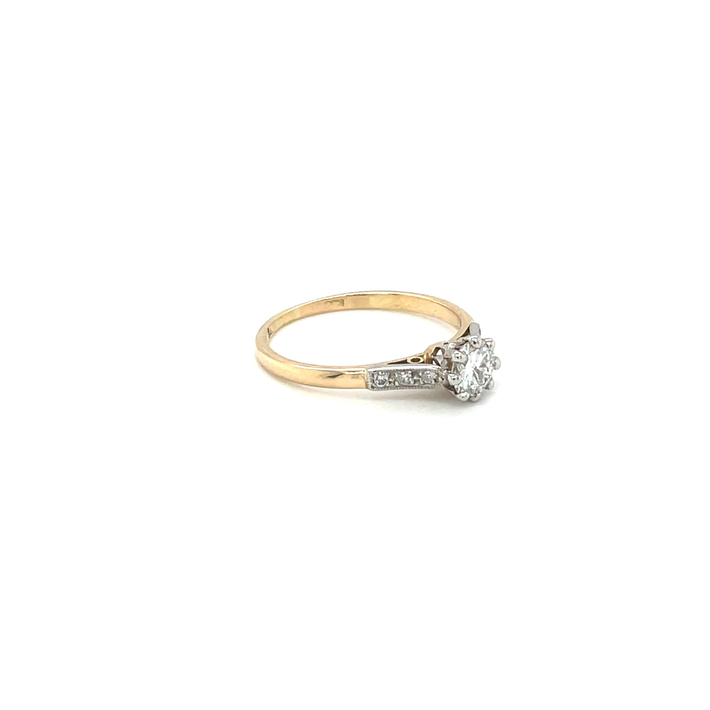 18ct Yellow Gold & Platinum Diamond Solitaire Ring