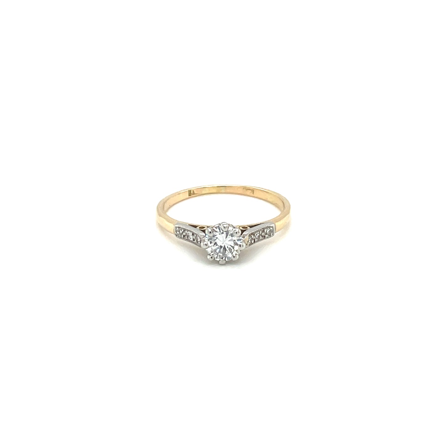 18ct Yellow Gold & Platinum Diamond Solitaire Ring