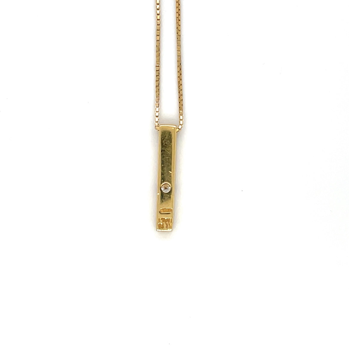 18ct Yellow Gold Diamond Bar Pendant