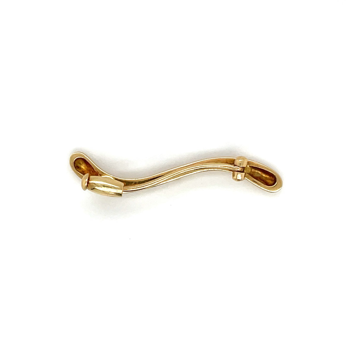 18ct Yellow Gold Curve Brooch