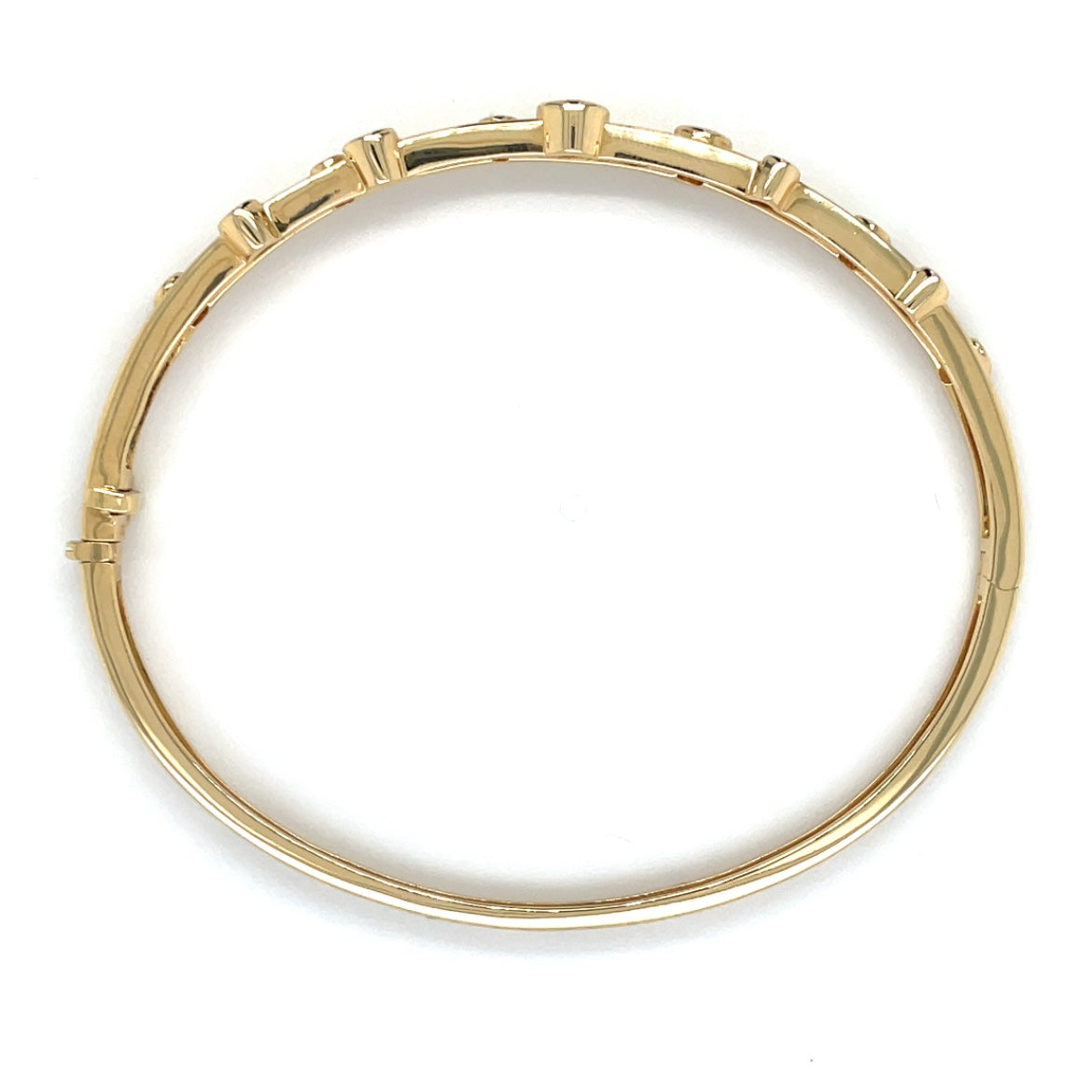 18ct Yellow Gold Diamond Bubble Bangle