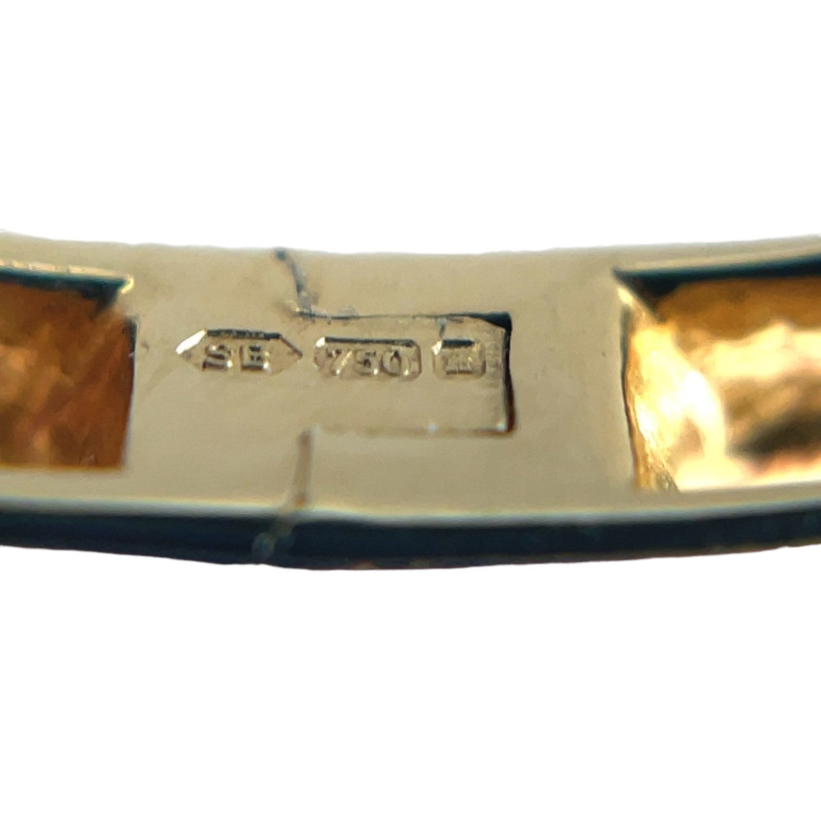 18ct Yellow Gold Diamond Bubble Bangle