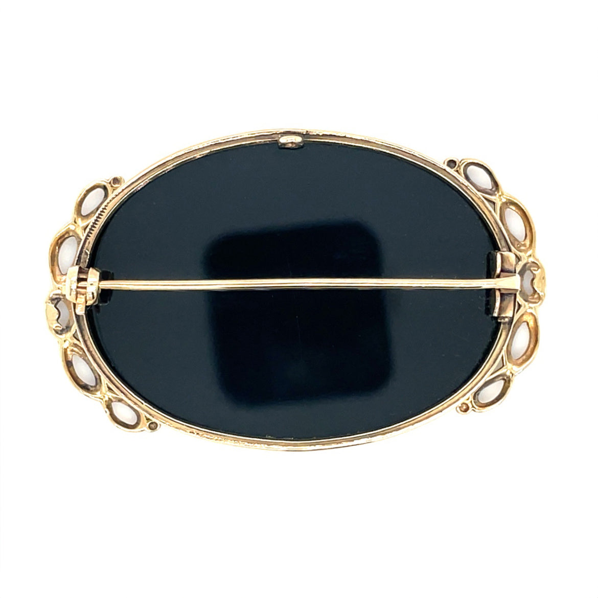 9ct Yellow Gold Agate Cameo Brooch
