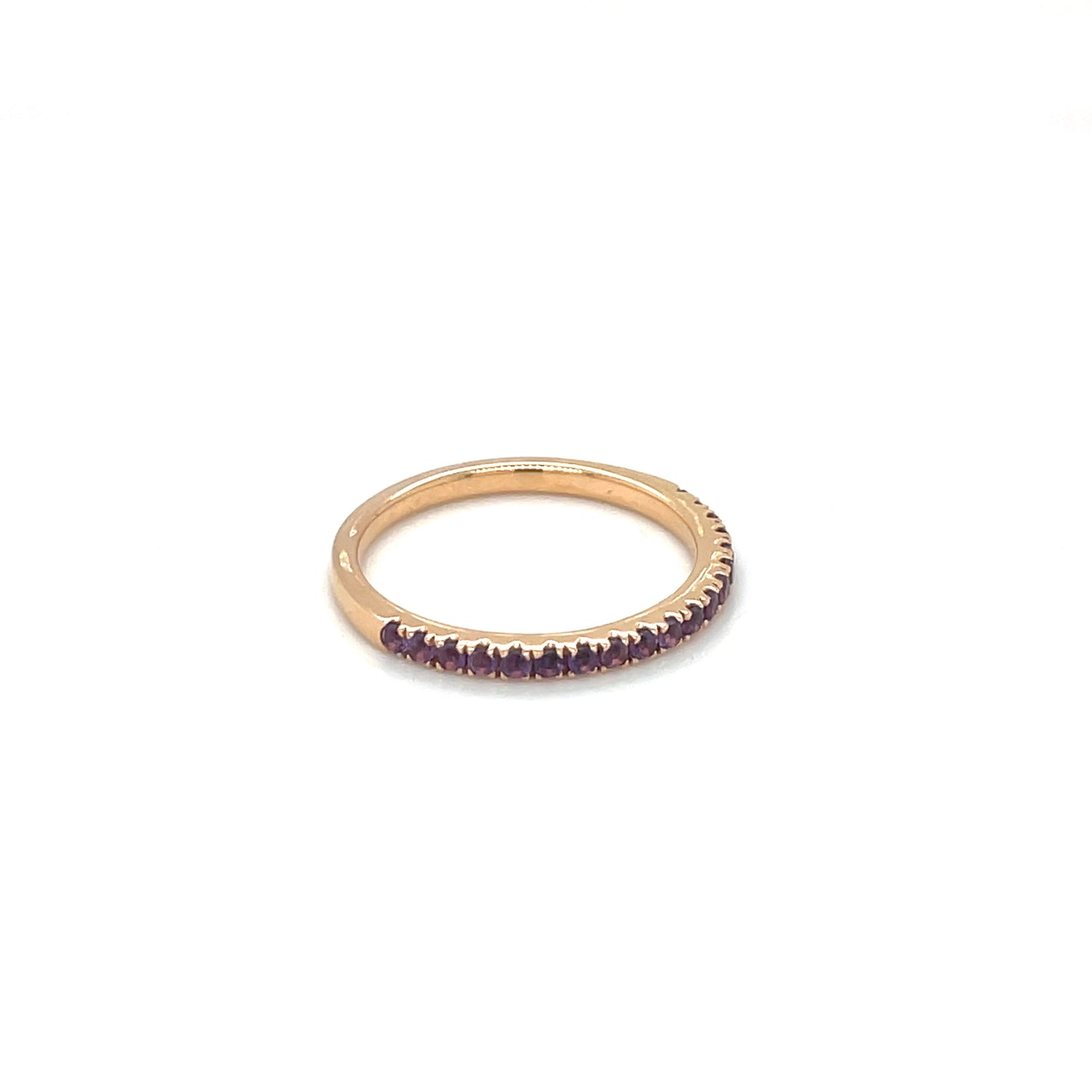 18ct Rose Gold Amethyst Eternity Ring (P)
