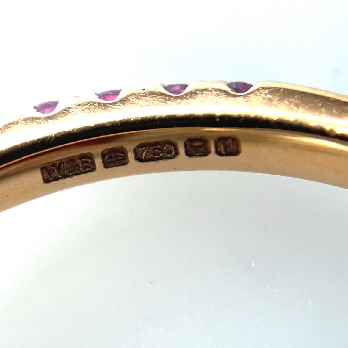 18ct Rose Gold Amethyst Eternity Ring (P)