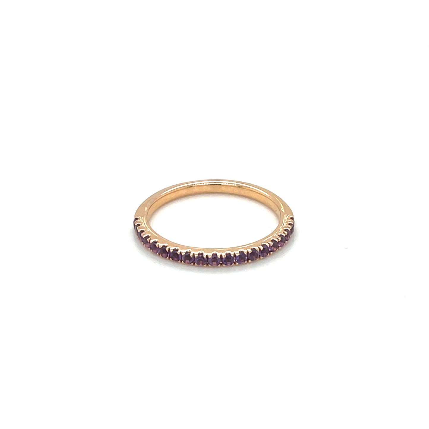 18ct Rose Gold Amethyst Eternity Ring (P)