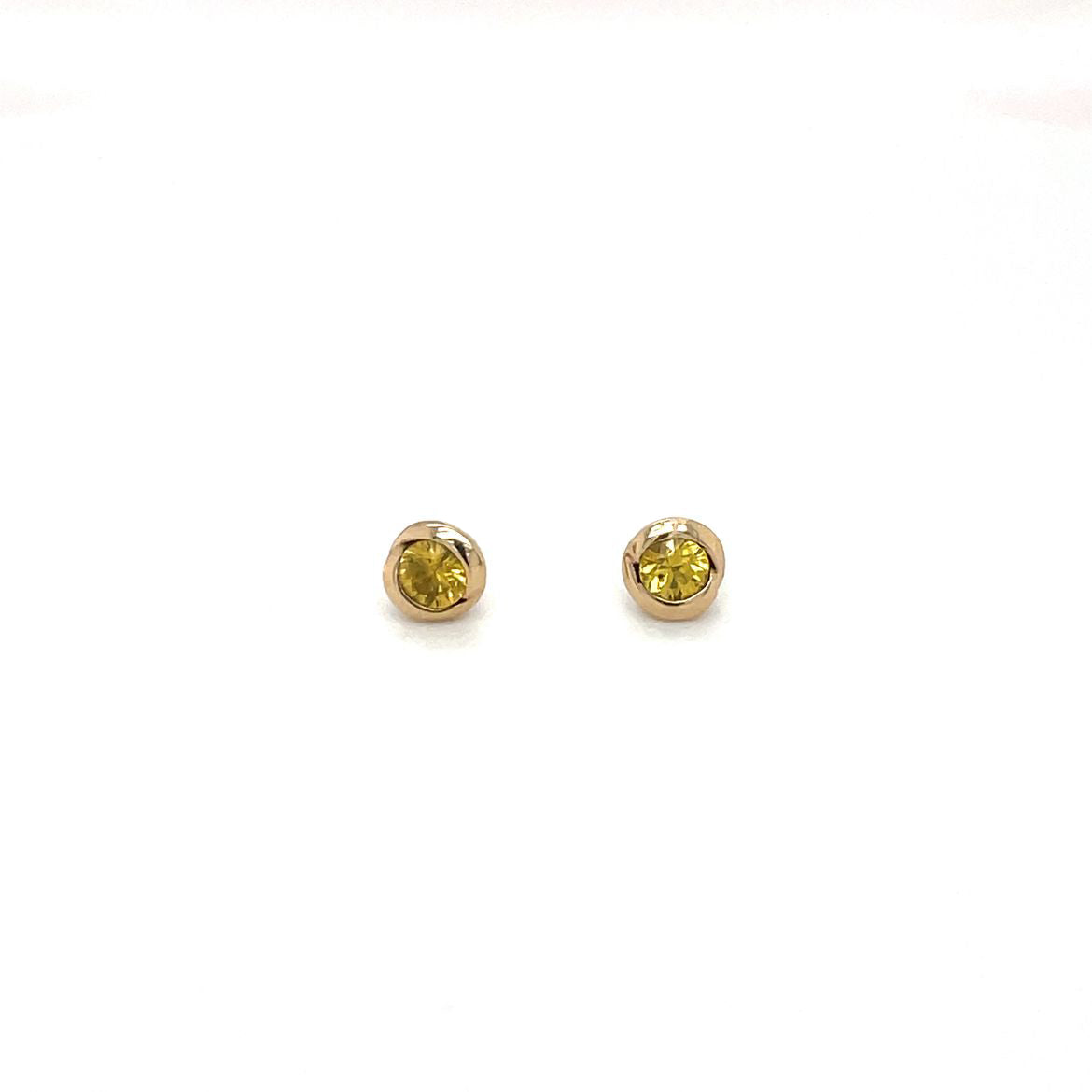 9ct Yellow Gold Yellow Sapphire Stud Earrings