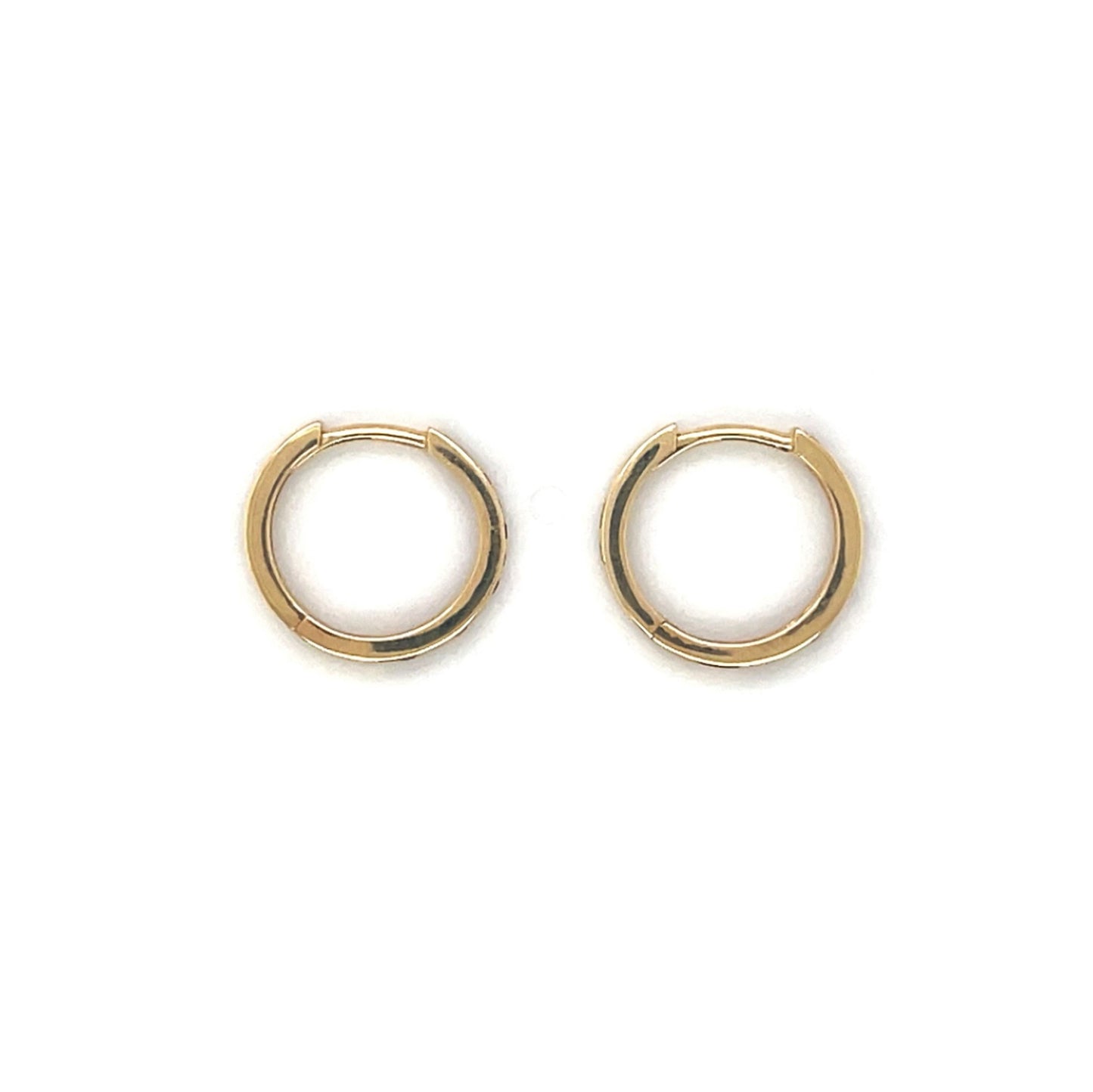 18ct Yellow Gold Ruby & Diamond Huggie Hoop Earrings