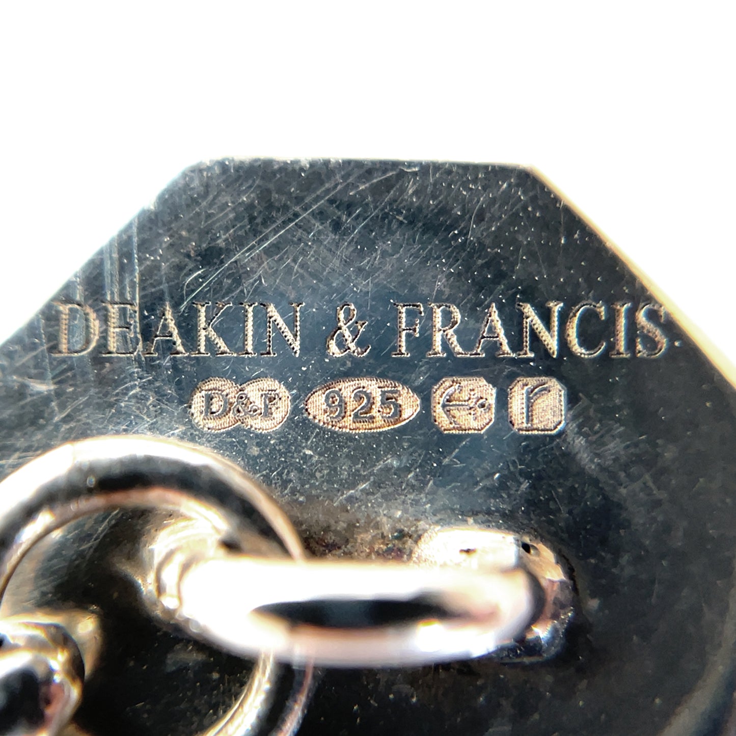 Silver & Lilac Enamel Octagonal Chain Cufflinks