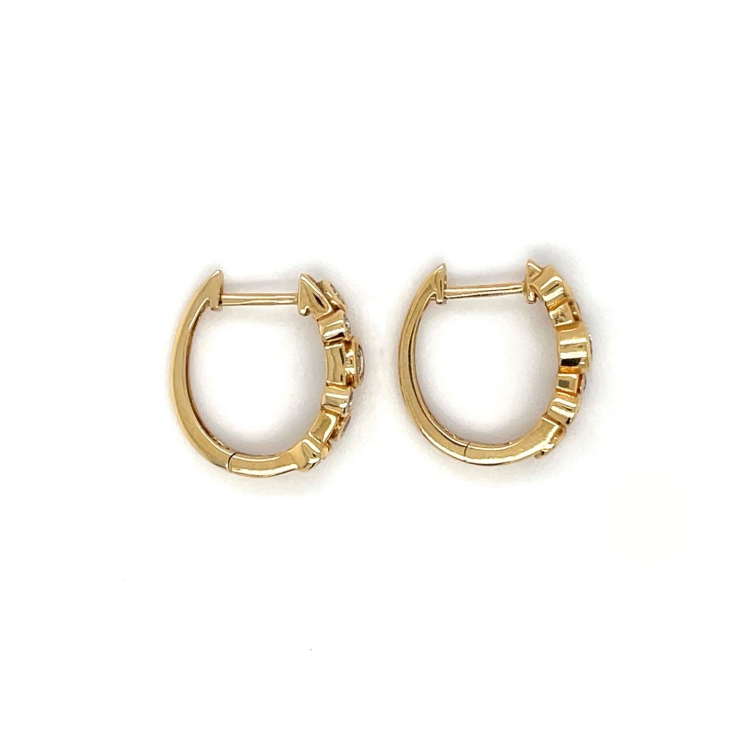 18ct Yellow Gold Diamond Bubble Earrings