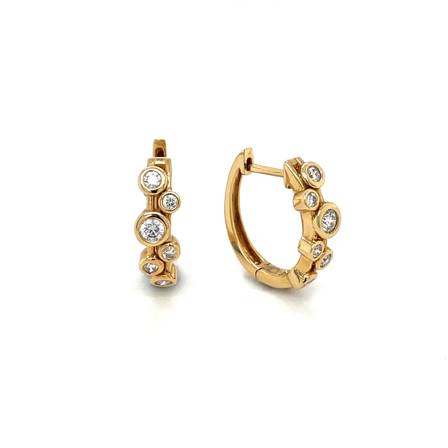 18ct Yellow Gold Diamond Bubble Earrings