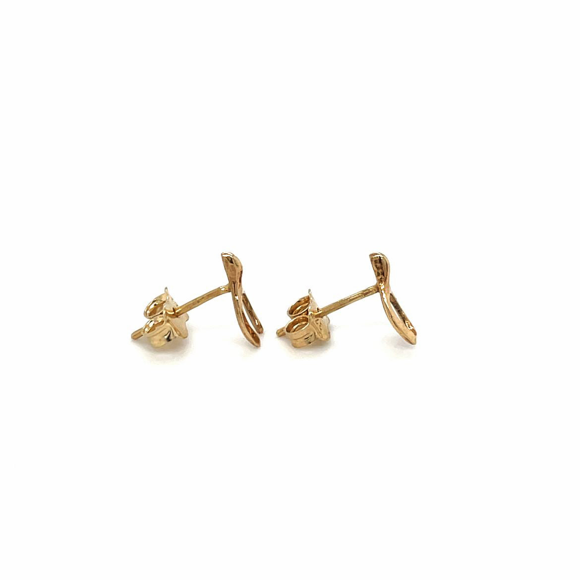 9ct Yellow Gold Wishbone Stud Earrings