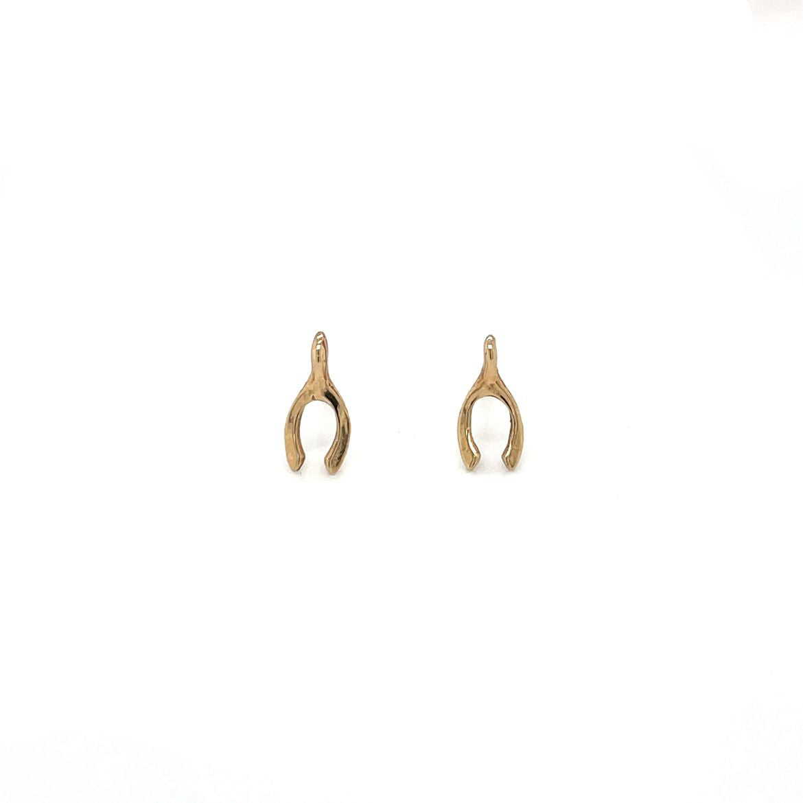 9ct Yellow Gold Wishbone Stud Earrings