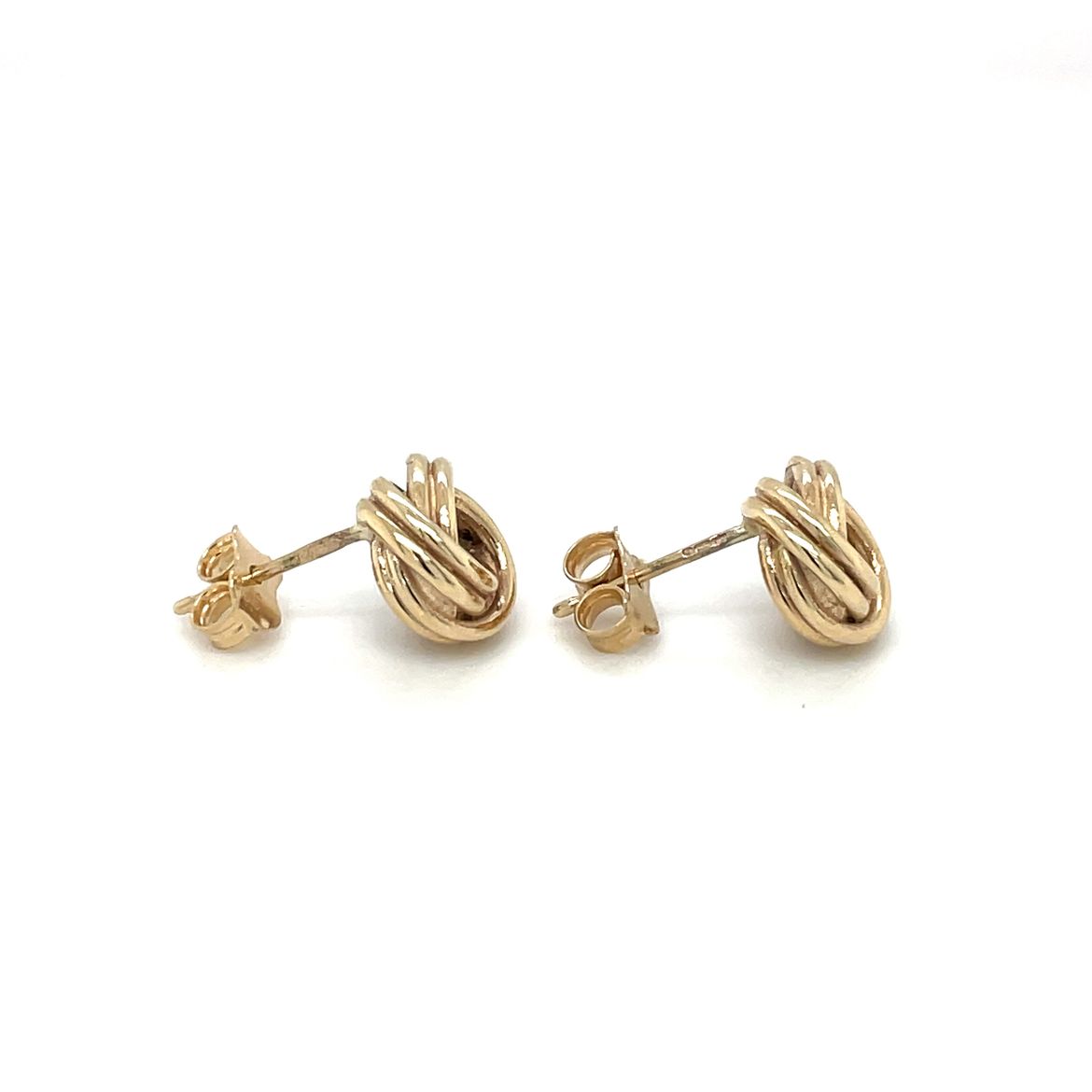 9ct Yellow Gold Double-Stranded Knot Stud Earrings