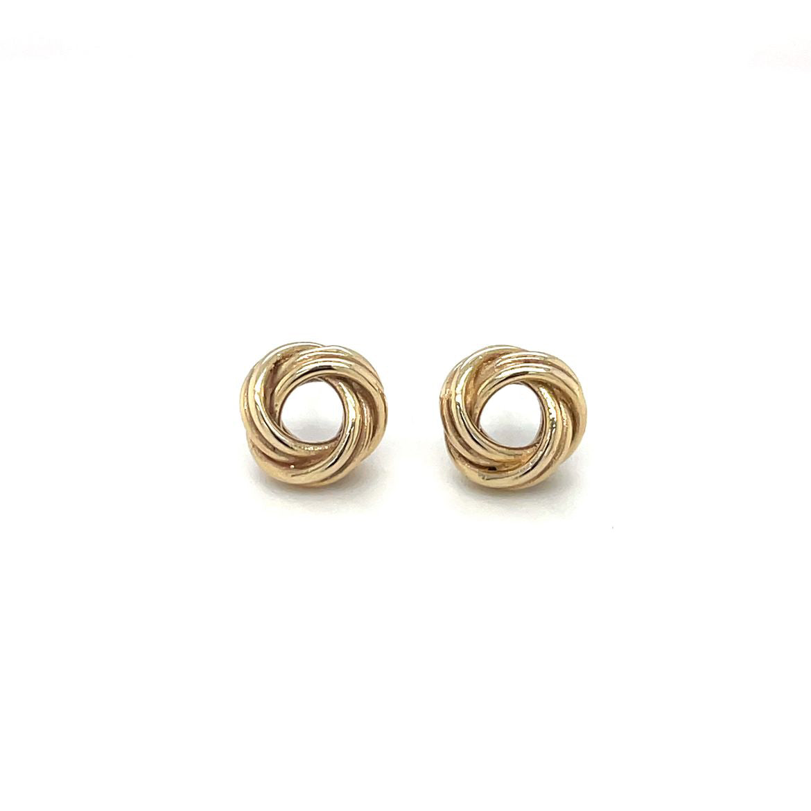 9ct Yellow Gold Double-Stranded Knot Stud Earrings