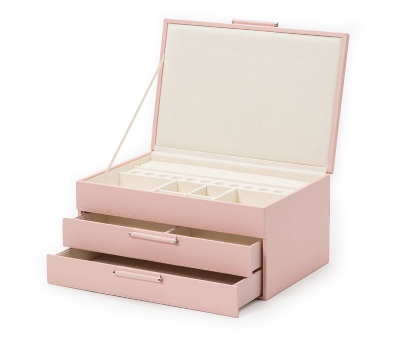 Sophia Jewellery Box W/ Drawers (Rose Quartz)