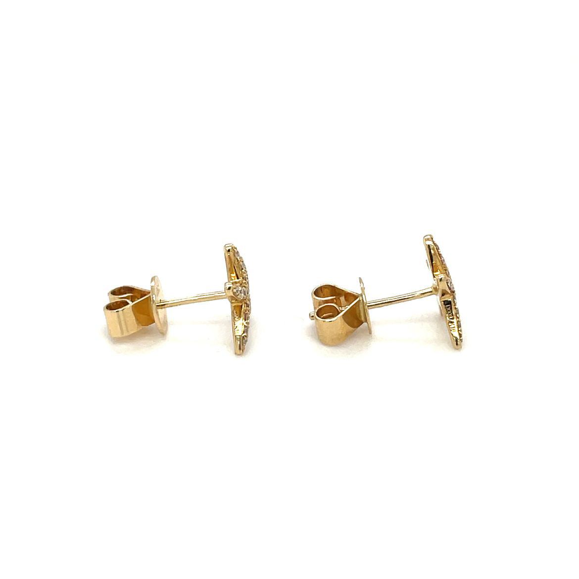 18ct Yellow Gold Diamond-Set Starfish Stud Earrings