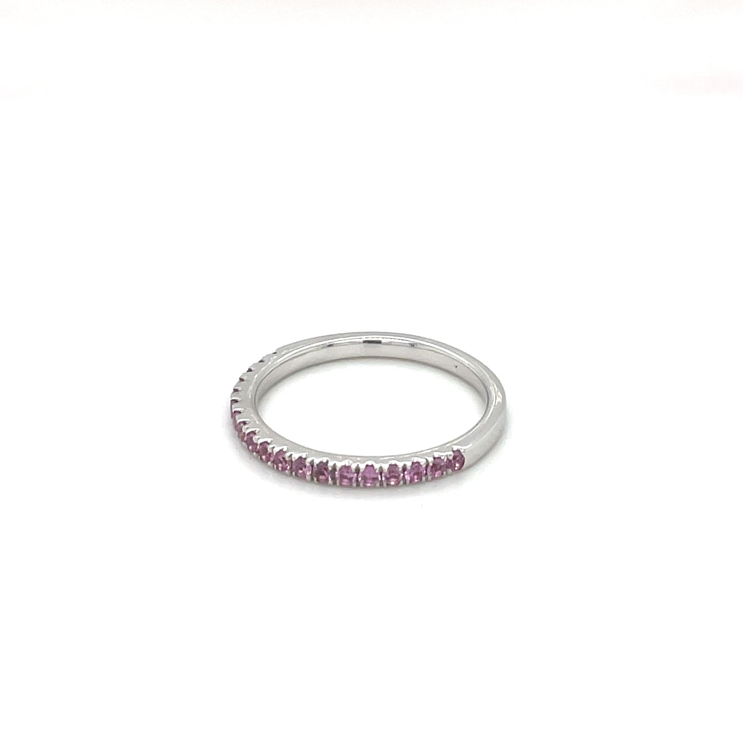 18ct White Gold Pink Sapphire Eternity Ring
