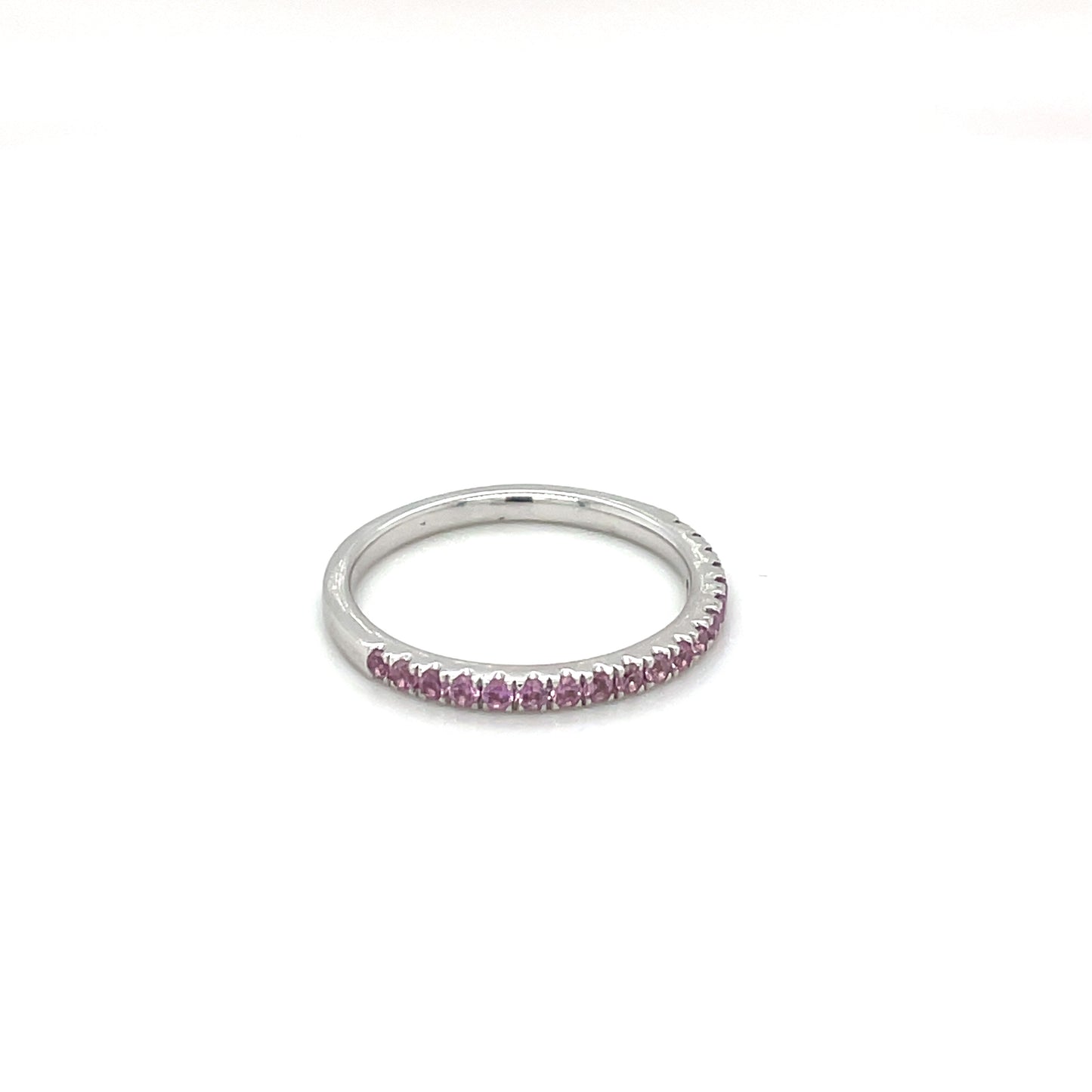 18ct White Gold Pink Sapphire Eternity Ring