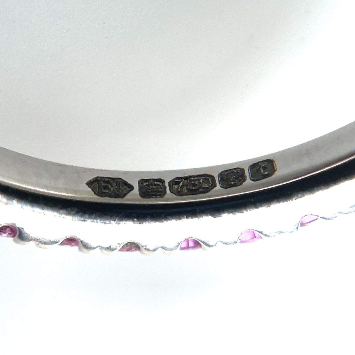 18ct White Gold Pink Sapphire Eternity Ring