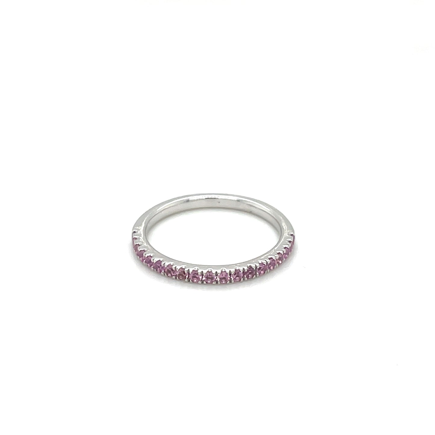 18ct White Gold Pink Sapphire Eternity Ring