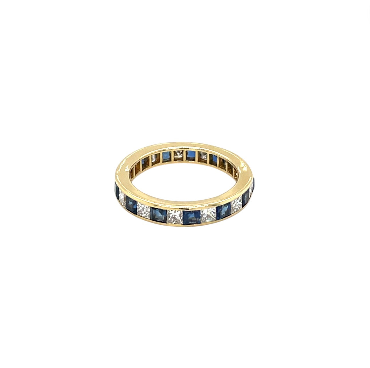 18ct Yellow Gold Sapphire & Diamond Eternity Band (K)